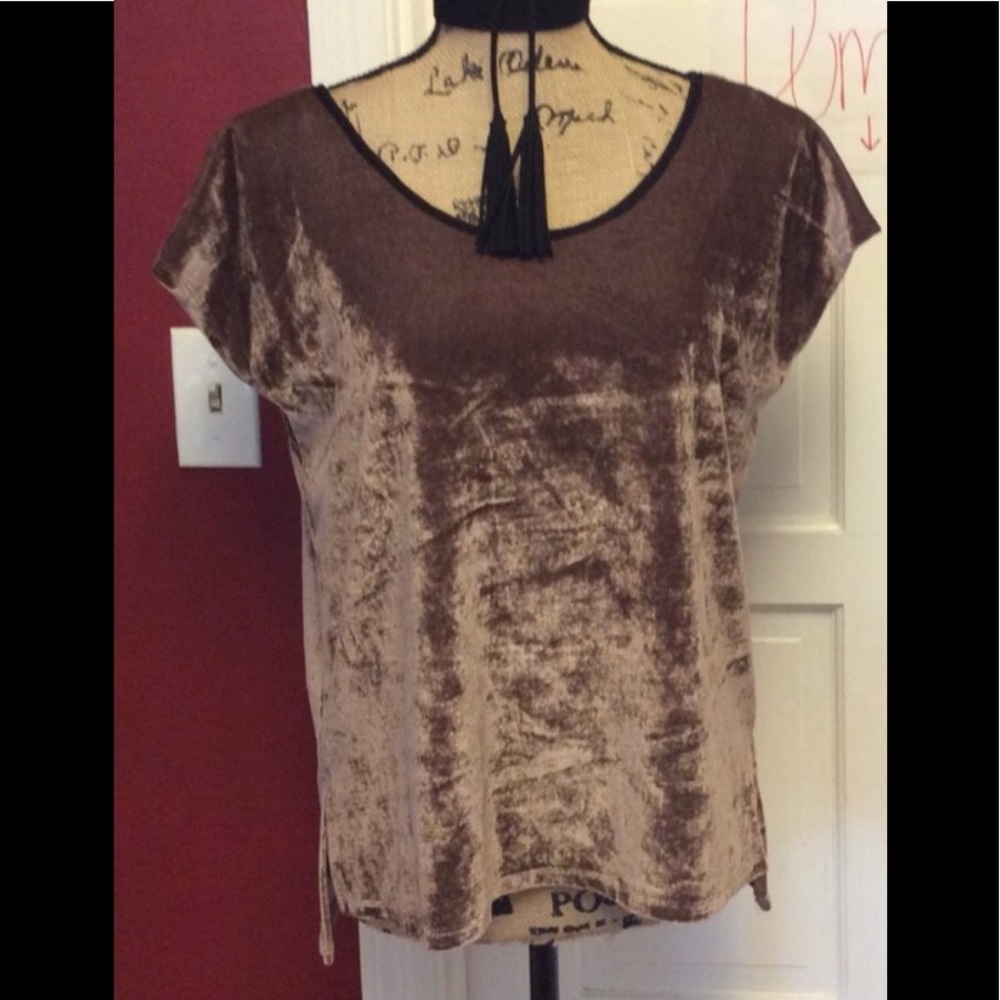 Brown velvet top